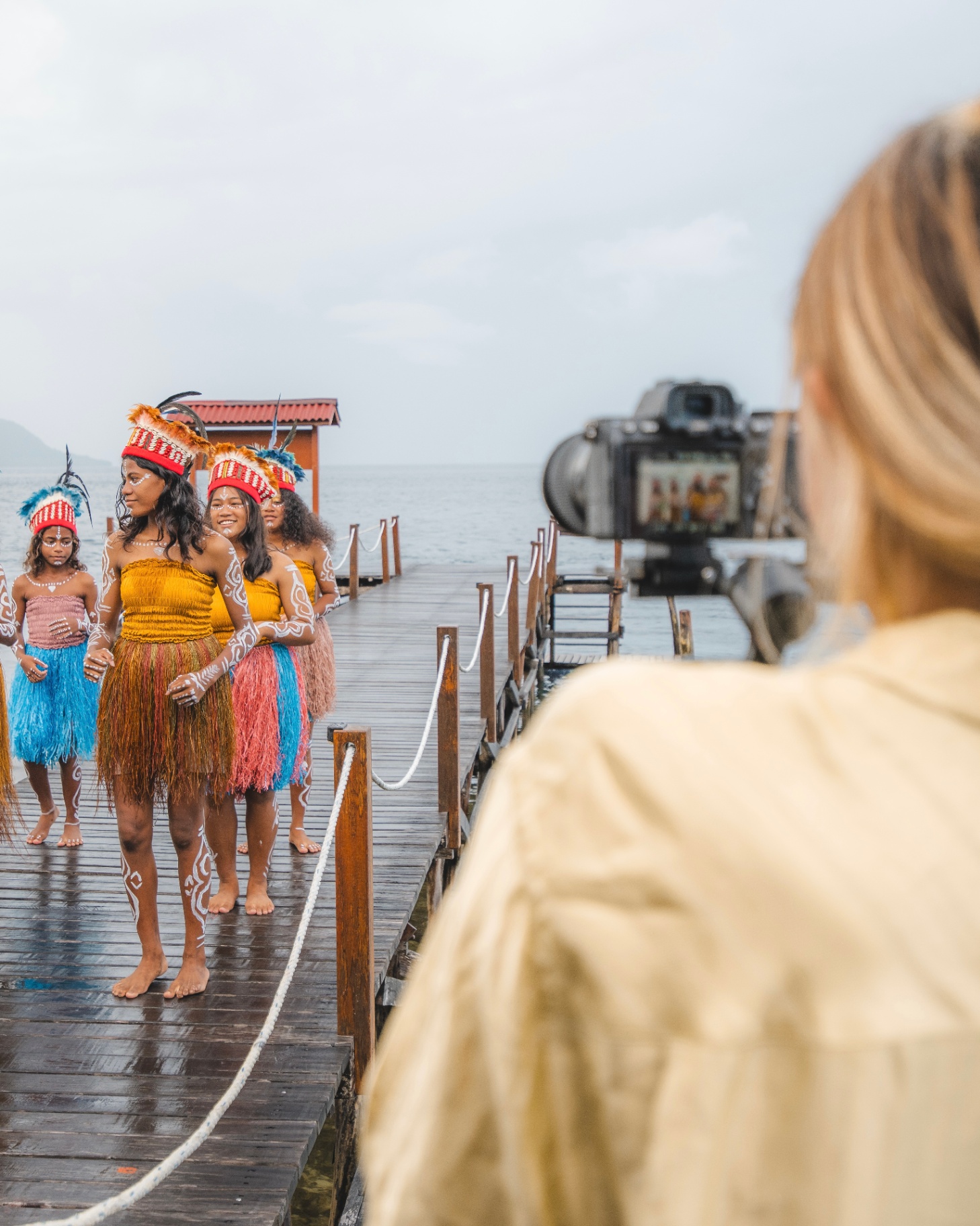 Filming kids at Child Aid Papua in Raja Ampat